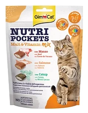 GimCat Nutri Pockets Malt-Vitamin Mix (говядина, рыба, кошачья мята)