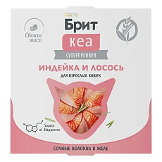 Брит Кеа для взрослых кошек (Индейка и лосось в желе)