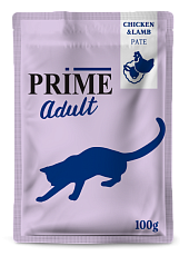 Prime Adult Пауч (Паштет из курицы и ягненка) для кошек