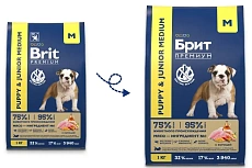 Брит Премиум Puppy & Junior Medium (Курица)