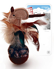 GiGwi Мышка-неваляшка с перьями