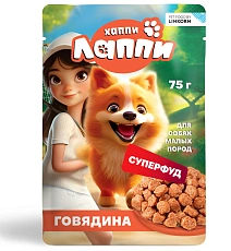 Хаппи Лаппи Пауч для собак (Говядина в соусе)