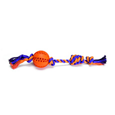 CAMON Мячик оранжевый резиновый с веревкой