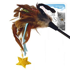 GiGwi Дразнилка со звездочкой и перьями, 51 см