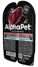 AlphaPet Superpremium Утка и клюква мясные кусочки в соусе для кошек