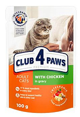 Club 4 Paws Premium для кошек с курицей в соусе