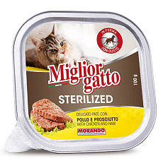 Miglior Gatto Sterilized Паштет с курицей и ветчиной
