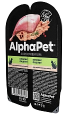 AlphaPet Superpremium паштет с кроликом для стерилизованных кошек