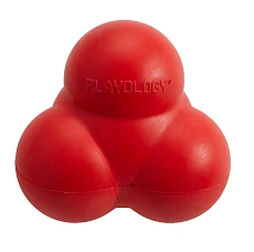 Playology Жевательный тройной мяч SQUEAKY BOUNCE BALL с ароматом говядины, красный