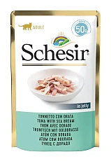 Schesir Тунец с дорадо в желе Пауч