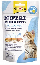 Gimcat Лакомство Nutri Pockets Junior Mix для котят (Сыр, молоко, йогурт)