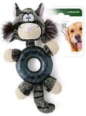 GiGwi Игрушка для собак Кот с кругом и пищалками