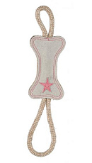 Trixie Игрушка, В виде кости, с веревкой, парусина, 16х39 см.